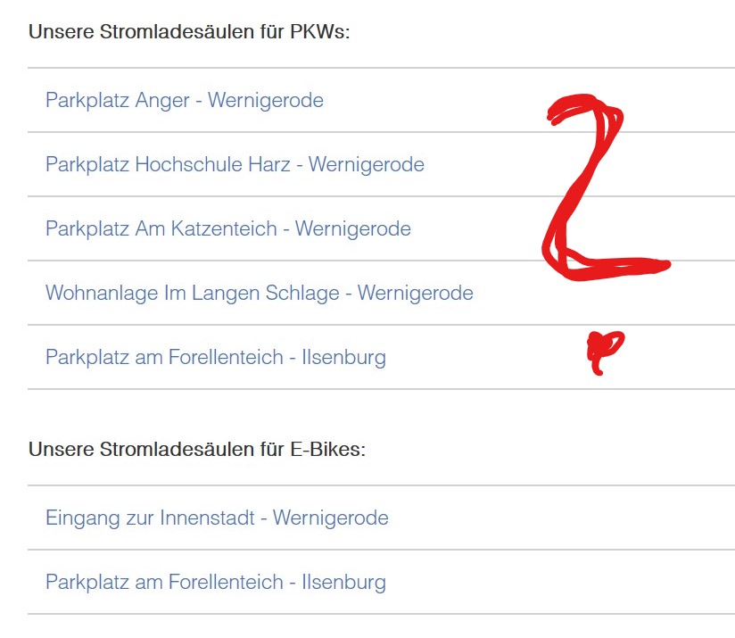 Auf der Homepage der Stadtwerke Wernigerode wird Schierke nicht erwähnt